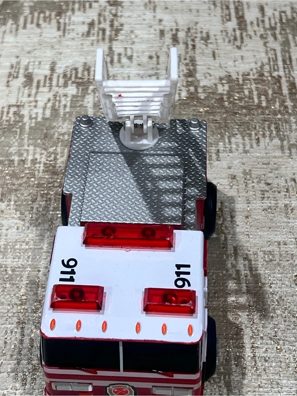 Maxx Action 911 Fire Truck Toy with Lights and Sounds Red Rescue Ladder Vehicle